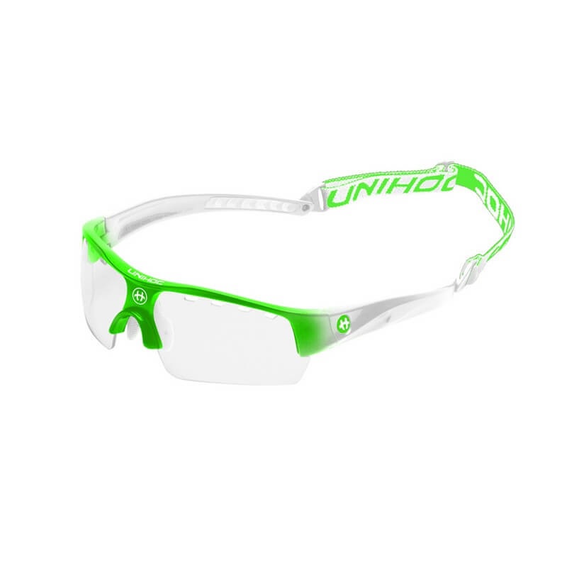 Unihoc Eyewear Victory Junior|Mustan/neon oranssi|Neonvihre/valkoinen