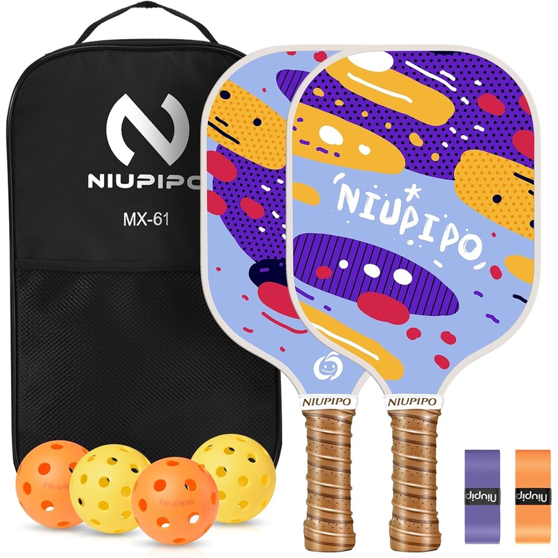 Niupipo Fibreglass Pickleball Paddle Set MX-61 (USAP Standard)