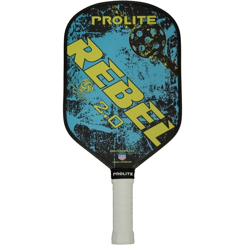 Prolite Rebel PowerSpin 2.0 Pickleball Paddle (Aqua/Yellow)
