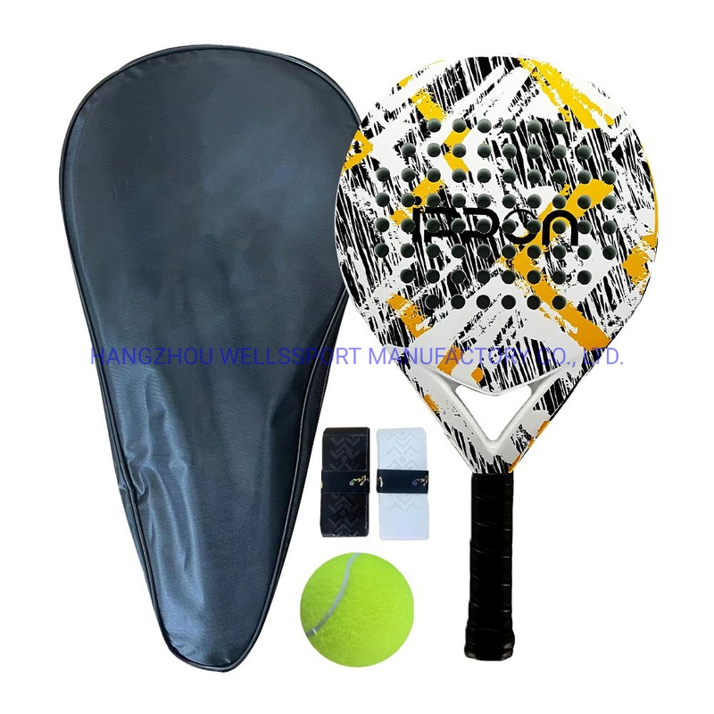 Wholesale Composite Surface Paddle Tennis Racquets, Padel Racket 3K, 12K, 18K Carbon Fiber Padel Rackets Soft EVA Speed Paddle Racquets