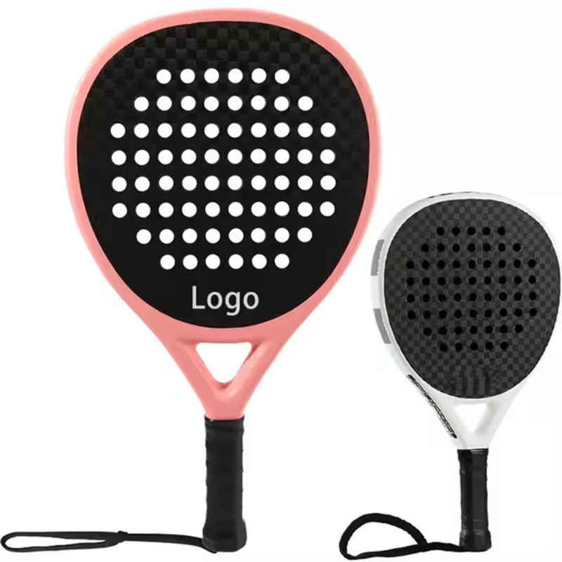Customized Logo Pickleball Paddle Usapa Approval Hybrid Shape Carbon Fiber Fabric Friction Texture