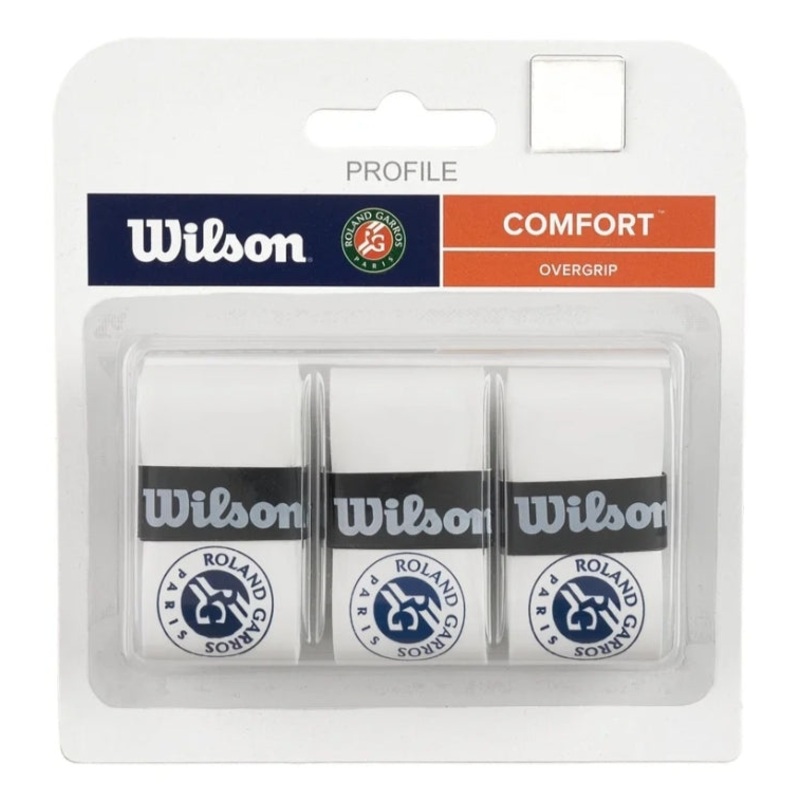 Wilson Roland Garros Profile Overgrip (White-Navy) (3 pieces)