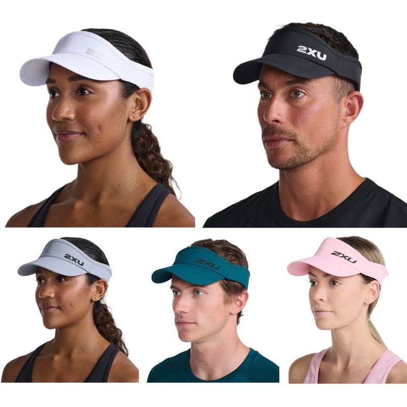 2XU Unisex Run Visor (Velcro)|White|Black|Grey|Green|Pink