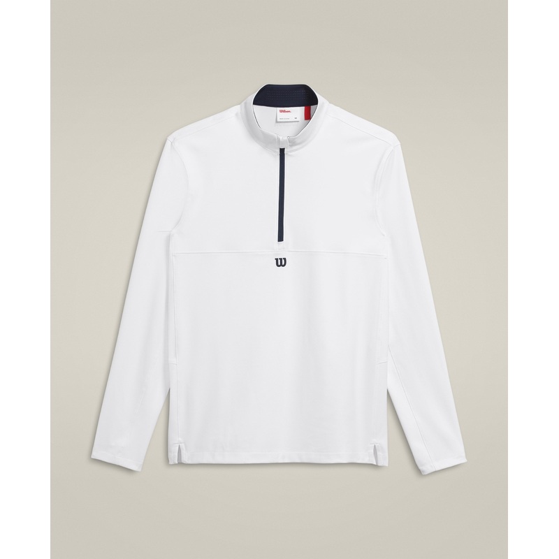 Unisex Elevate Performance Half-Zip – White