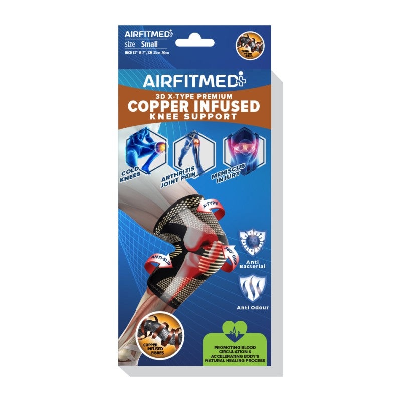 AirFit Medi 3D X-Type Premium Copper Infused Knee Support (1 Piece)
