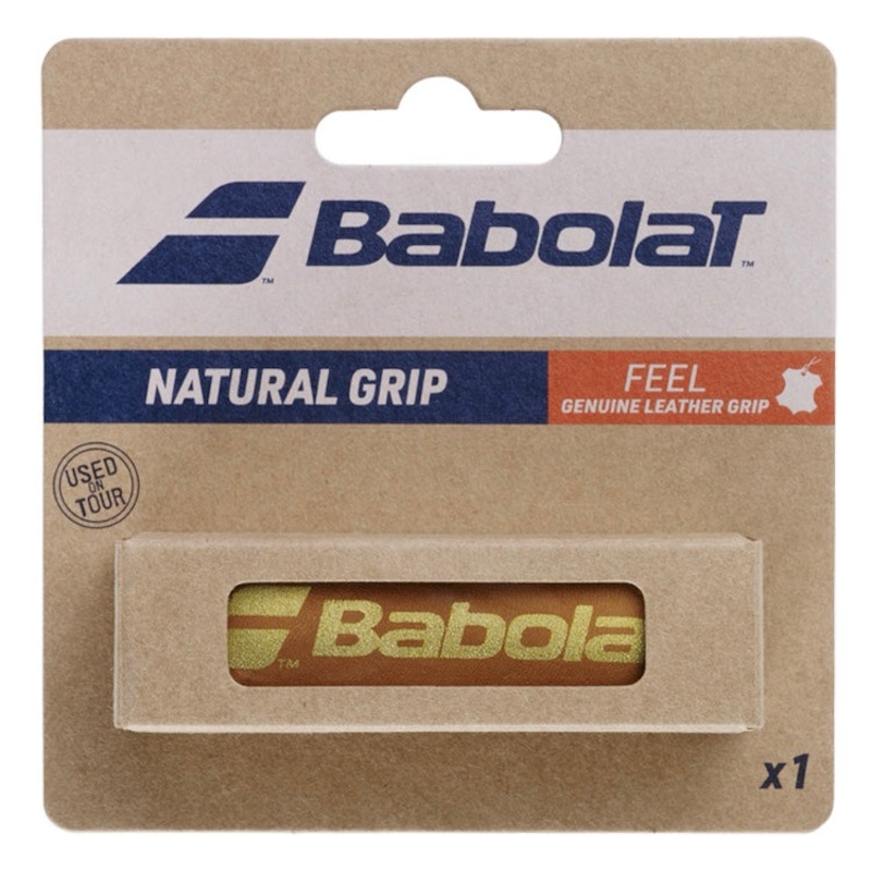 Babolat Natural Grip Leather Replacement Grip (Brown)