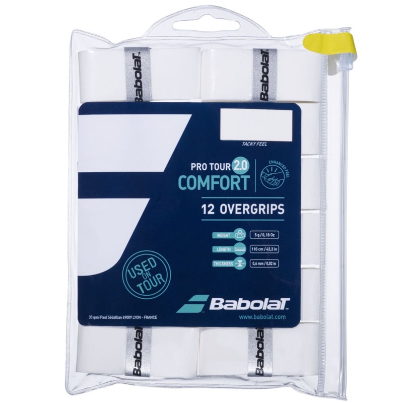 Babolat Pro Tour 2.0 Overgrips (12-pak, hvid)