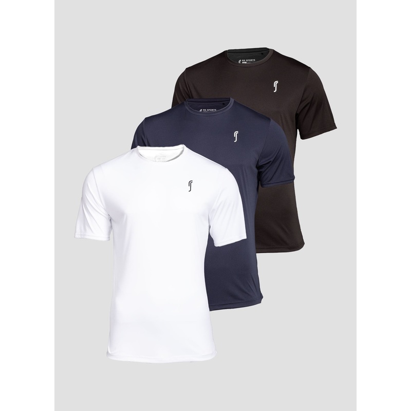 Men’s Performance Tee – 3-Pack | Navy, White, Black