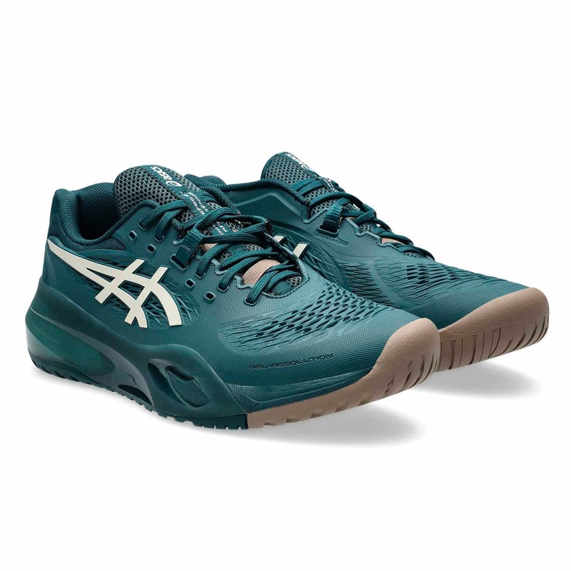 Asics Gel-Resolution X 2E Wide Men’s Tennis Shoes (Saxon green-Birch)