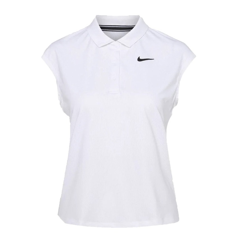W NKCT DF VCTRY POLO WHT|WHITE/BLACK|XS|XL|S|M|L