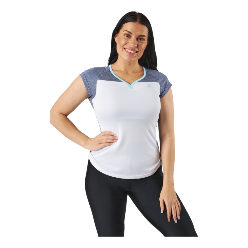 babolat cap sleeve top play white/blue