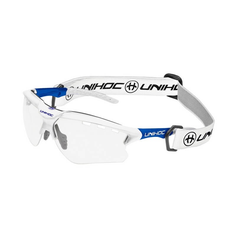 Unihoc Eyewear X-RAY Junior|Valkoinen/sininen|Neon keltainen/musta