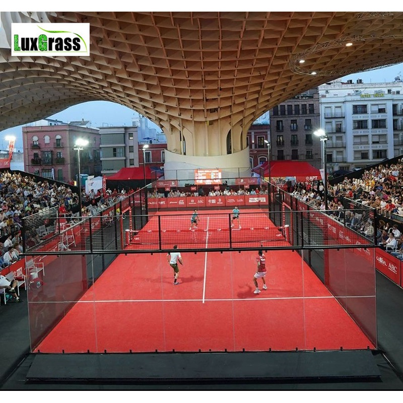 2023 New Designed Indoor/Outdoor Panoramic Paddle Court with Turf and Panoramic Glass Court Wholesaler From Lux Padel of China