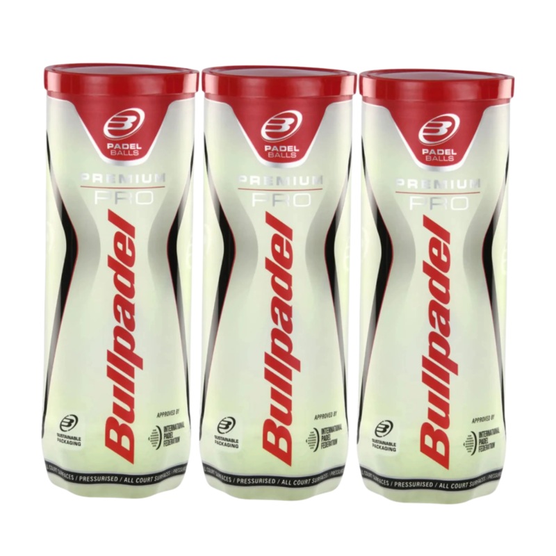 Bullpadel – Pack 3 tubes de balles de padel Bullpadel Premium Pro