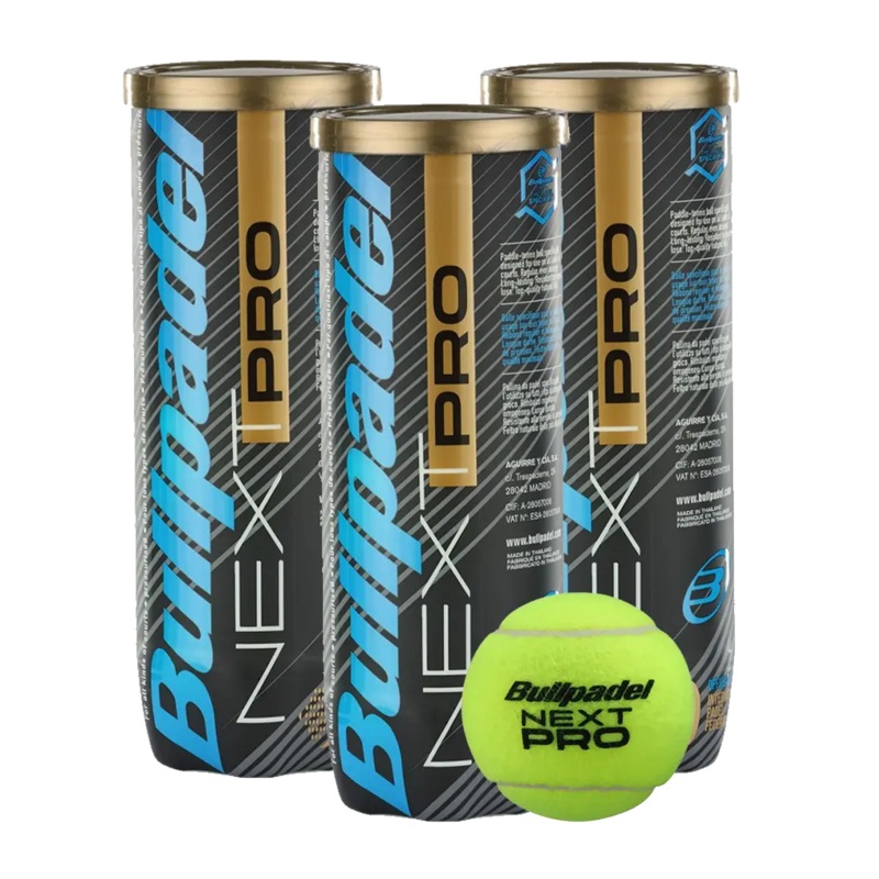 Bullpadel – Pack 3 tubes de balles de padel Bullpadel Next Pro