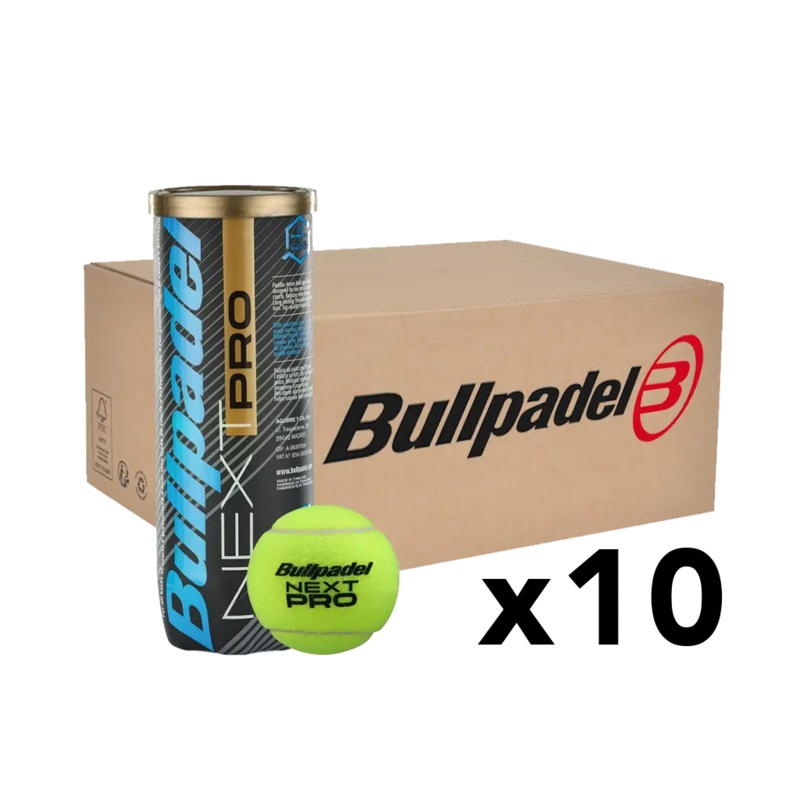 Bullpadel – Pack 10 tubes de balles de padel Bullpadel Next Pro