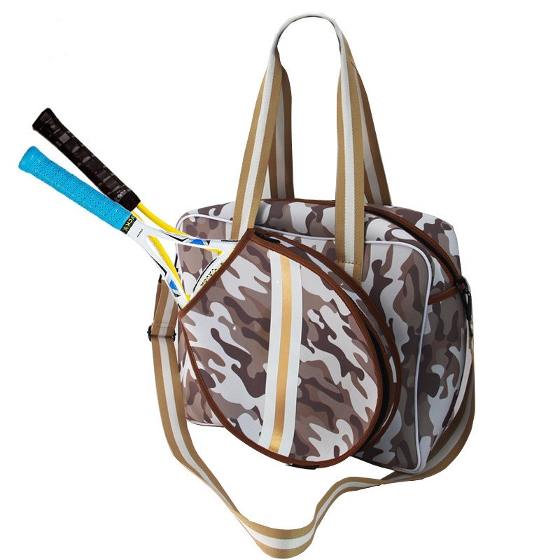 BSCI Factory Custom Camouflage Color Pure Color Neoprene Tennis Pickleball Padel Racket Sports Women Tote Bag