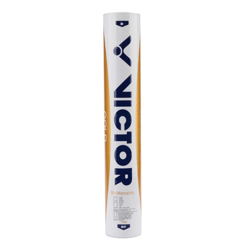 Victor Gold Badminton Shuttlecocks Speed 77 (Tube of 12)