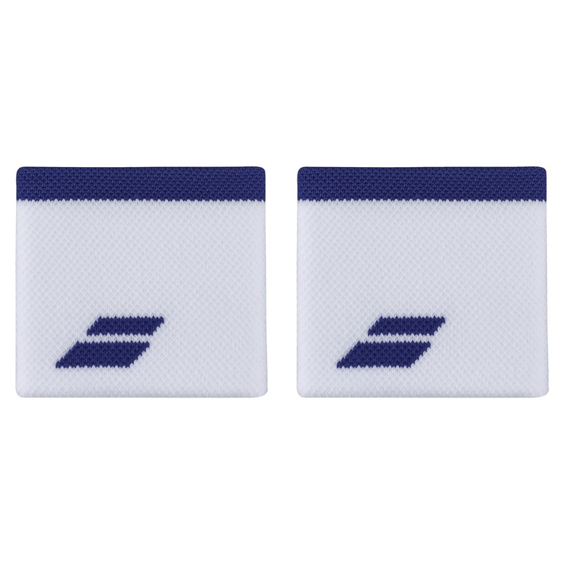 Babolat Logo Padel Wristband – White / Sodalite Blue