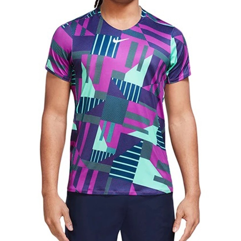 M NKCTDF ADVTG TOP PRINT WHT|VIVID PURPLE/(WHITE)|2XL|L|M|S|XL|XS