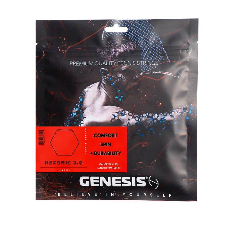 Genesis Hexonic 2.0 17 1.23mm Tennis String Pack (Red) (String Only)