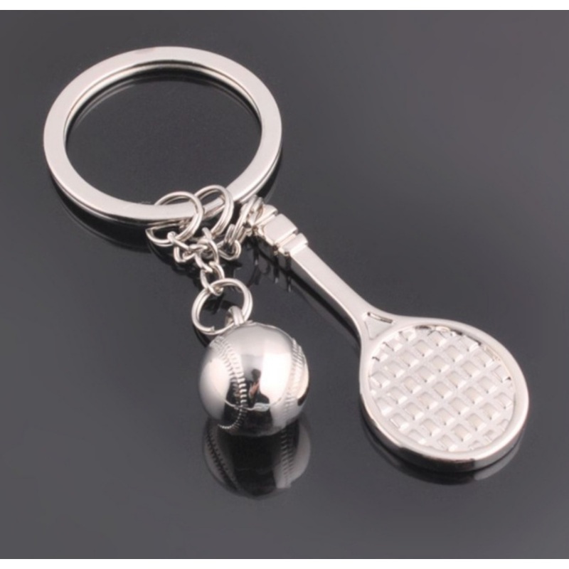 Wholesale Promotional Personalized Metal Enamel Tennis Padel Racket Pickleball Keychain