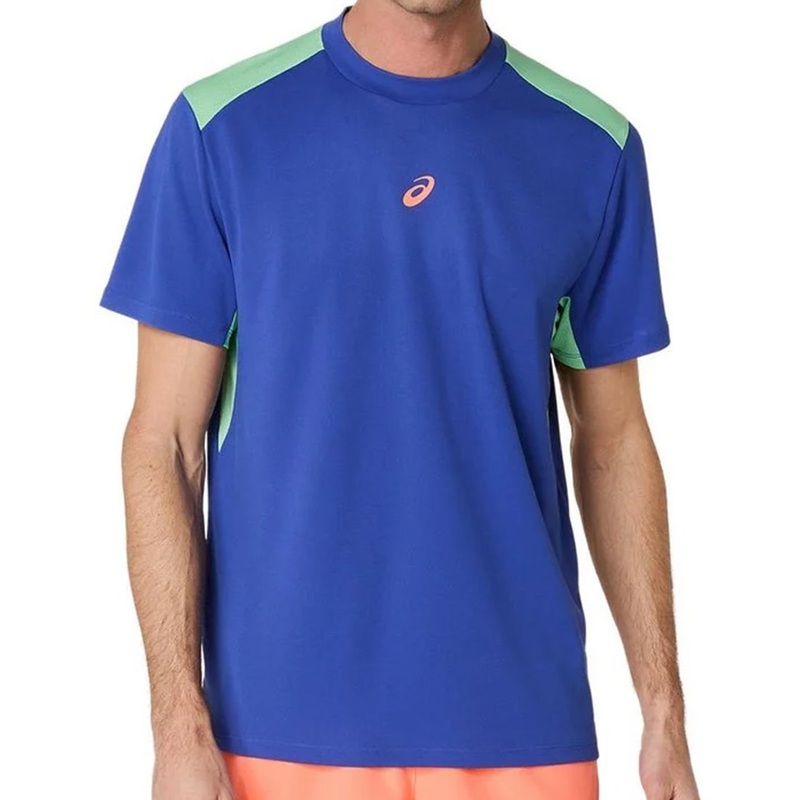 Padel Court Ss Top – Dark Cobalt/Menthol