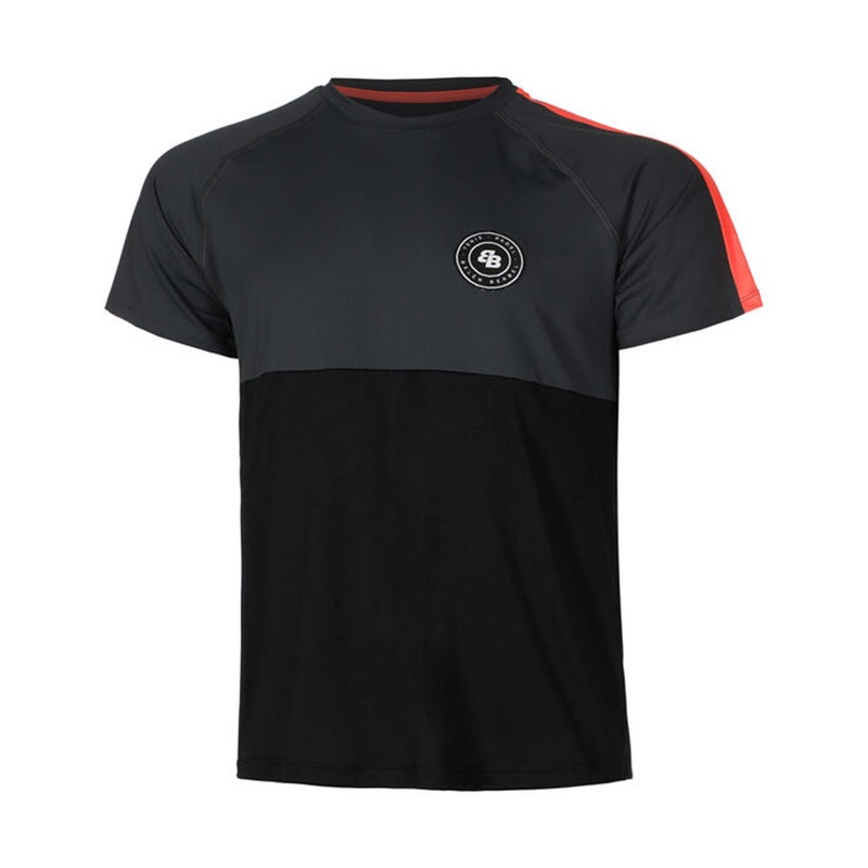 Huella Men’s T-Shirt  – Black/Coral