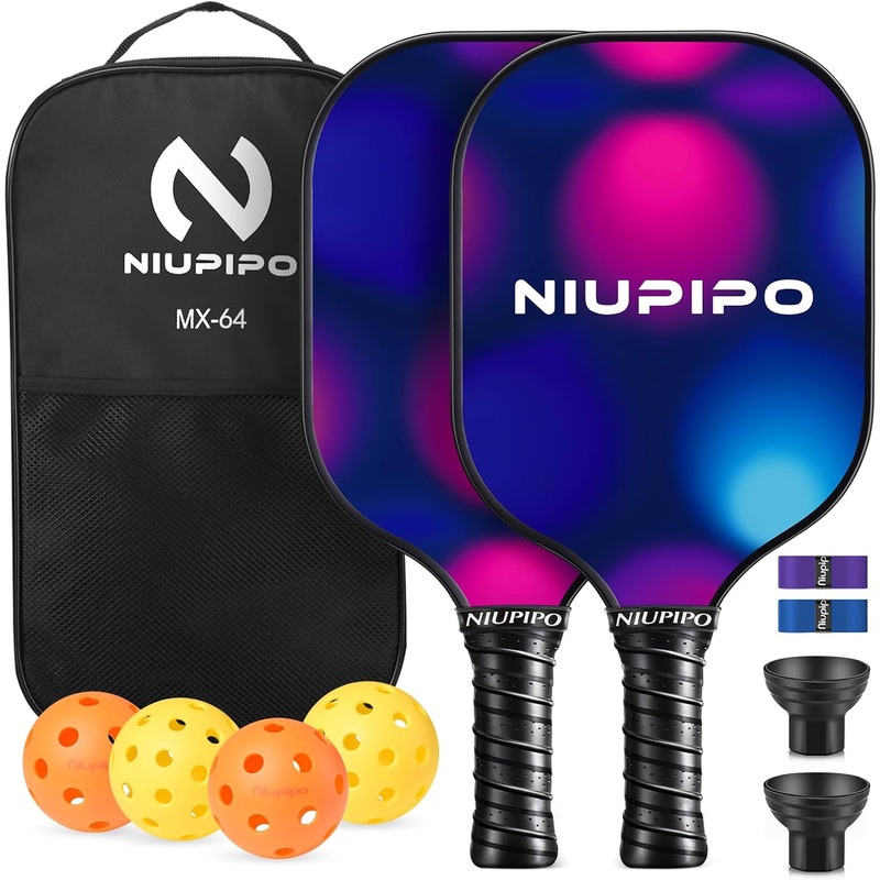 Niupipo Fibreglass Pickleball Paddle Set MX-64 (USAP Standard)
