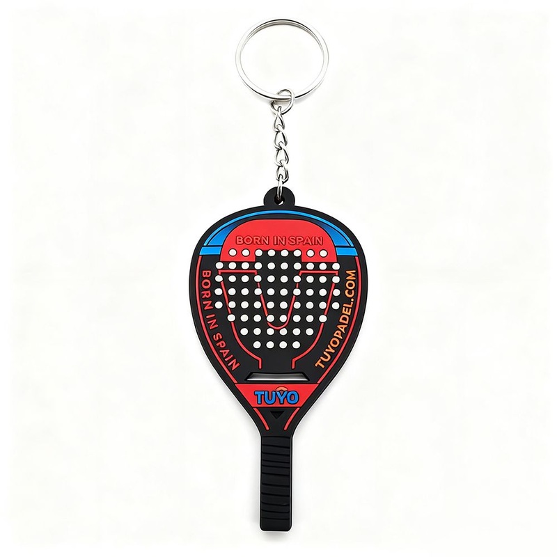 2025 Trending 2D Tennis Player Padel Acceceries Keychain Custom Sports Padel Tennis Racket Patches Keychain Flower Shape