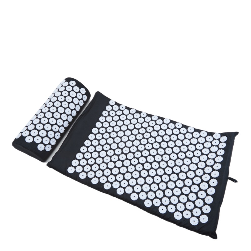 Acupressure Mat W/ Pillow Black