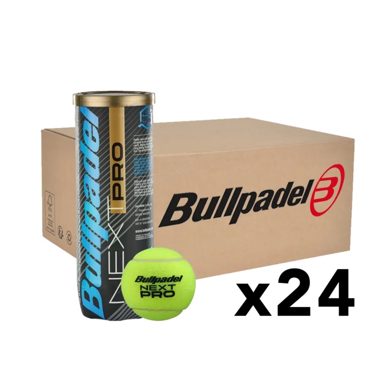 Bullpadel – Carton 24 tubes de balles de padel Bullpadel Next Pro