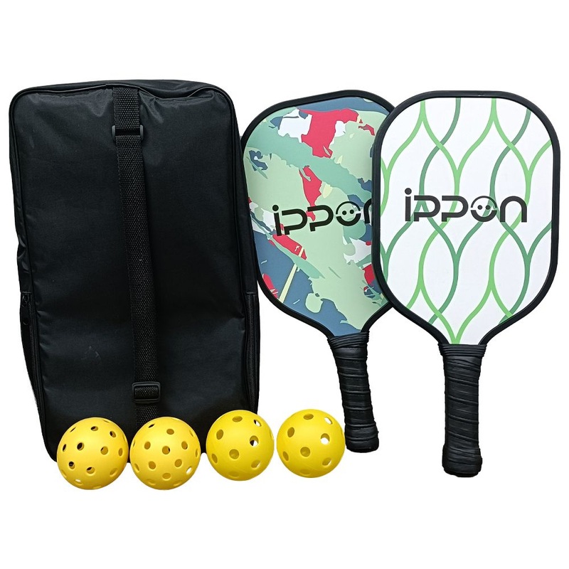 Customized Glass Fiber Pickleball Paddle Pickleball Paddles Set of with Four Pickleballs