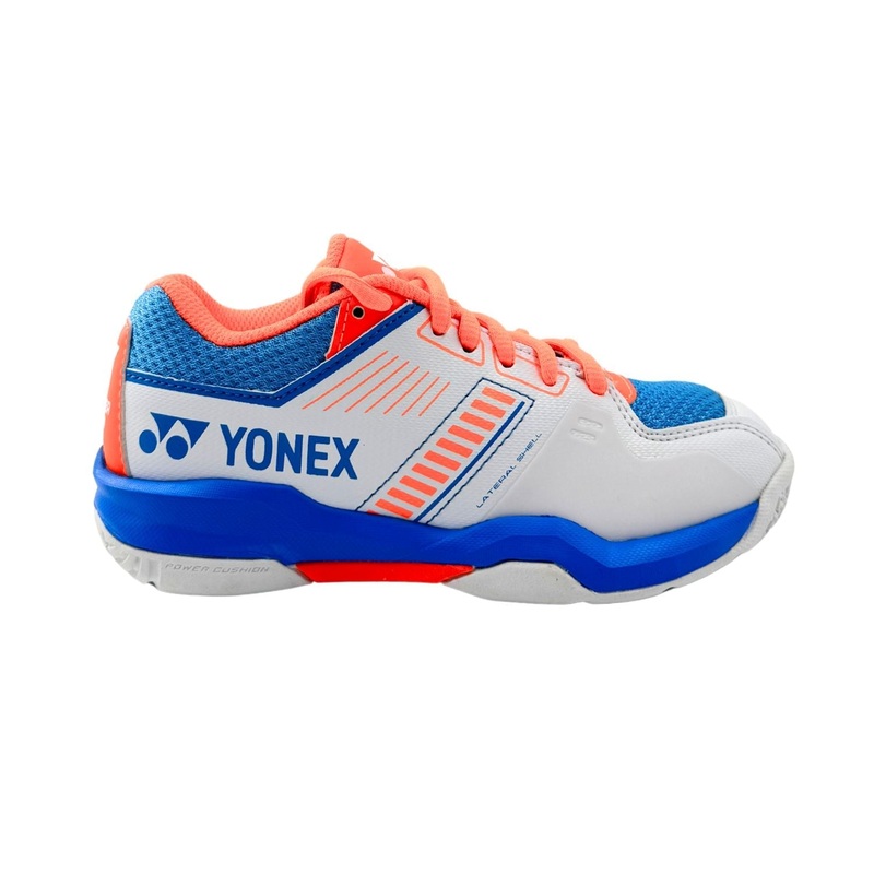 Yonex Power Cushion Strider Flow Badminton Shoes Juniors – White/Sky Blue