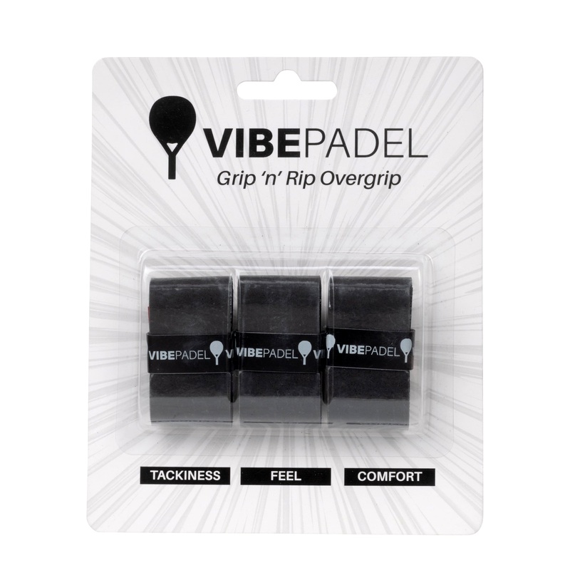 VIBEPADEL Grip ‘n’ Rip Overgrip 3 Pack – All Black