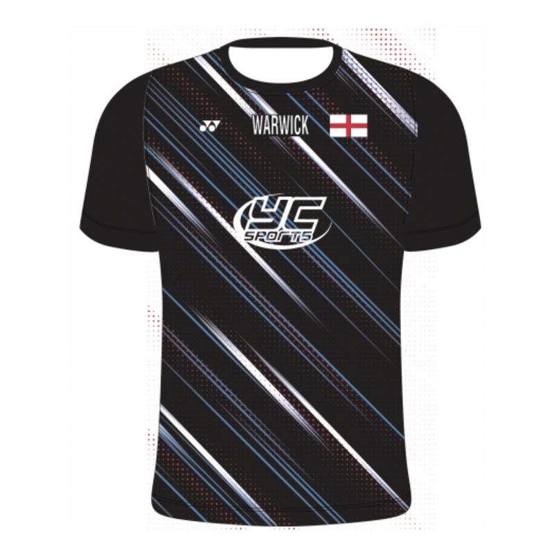 Warwick Yonex T011WC Flash T Shirt Crew Neck Womens Black/Sky/Red/White