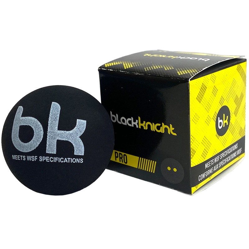 Black Knight Squash Ball – Double Yellow Dot (unit)